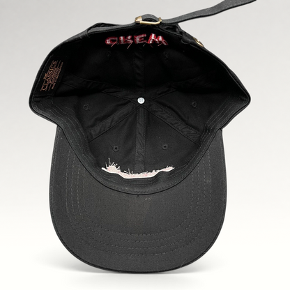 Raree Finds black cotton Looney Tunes crew strapback hat with brass buckle and interior Yupoong branding