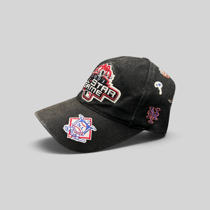 Raree Finds black cotton twill 2003 MLB All-Star Game Chicago adjustable hat with multi-team embroidered logos