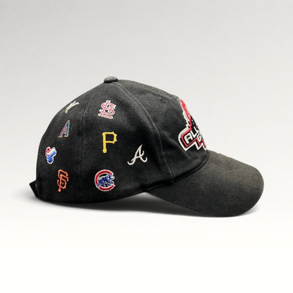 Raree Finds black cotton twill 2003 MLB All-Star Game adjustable hat with multi-team embroidered logos on the side