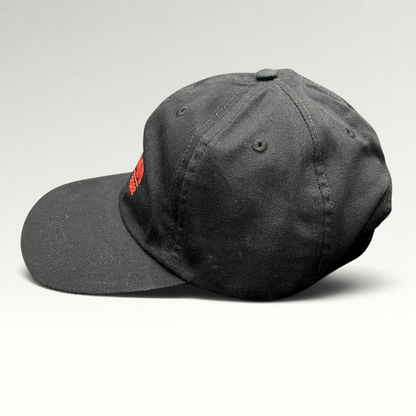 Raree Finds black Beechfield strapback hat with red embroidered MTV EMA Düsseldorf 2022 logo on the front