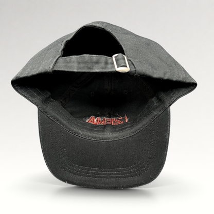 Raree Finds black Beechfield strapback hat with red MTV EMA Düsseldorf 2022 embroidery on the inner brim