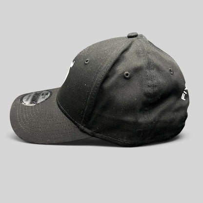 Raree Finds black New Era 9FORTY strapback hat with white Five Park Miami Beach elephant crest logo and curved brim