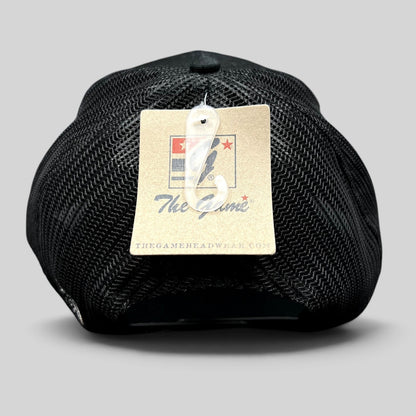 Raree Finds black American Ninja Warrior crew trucker hat with mesh back and The Game brand tag