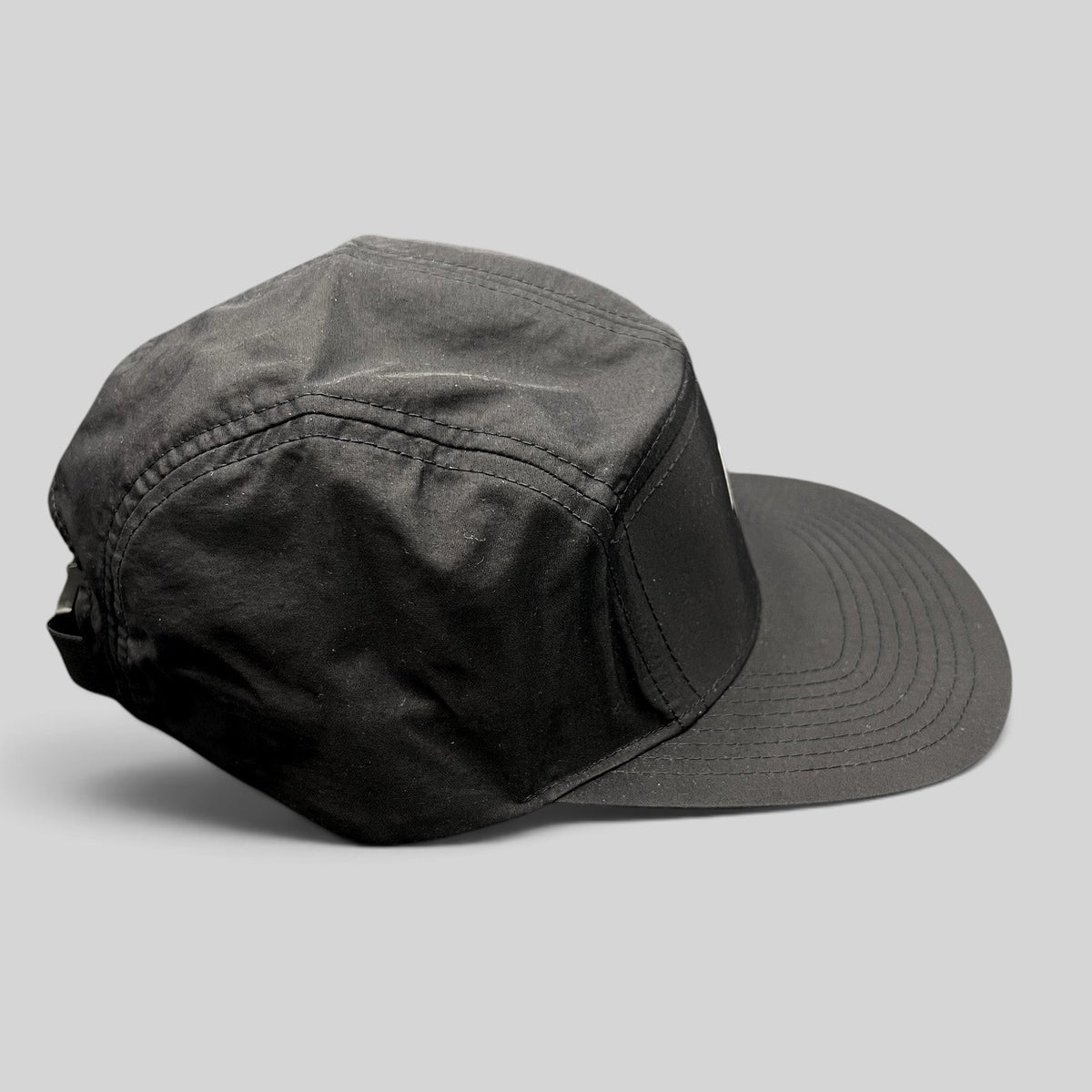 Raree Finds Rockstar Games black nylon 5-panel camp cap with white logo and adjustable strapback closure