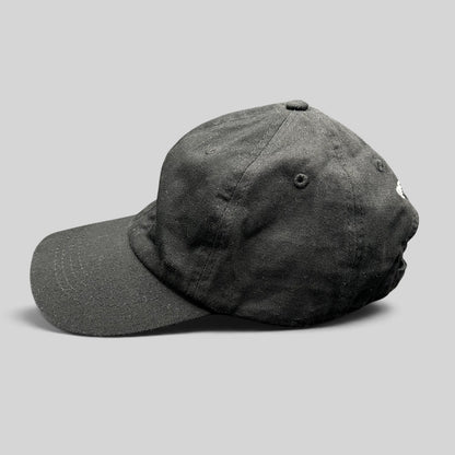 Raree Finds black organic cotton dad cap with a low-profile unstructured crown and curved brim