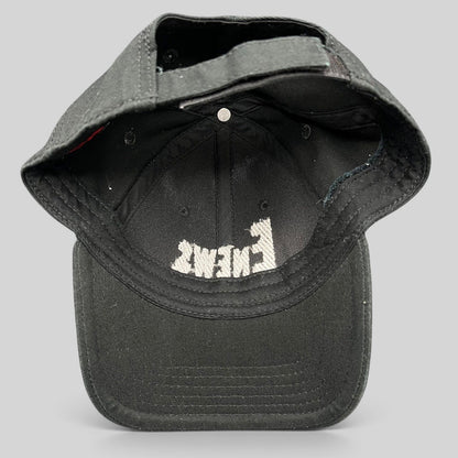 Raree Finds vintage black OTTO Cap snapback hat featuring an embroidered E! News logo on the interior crown