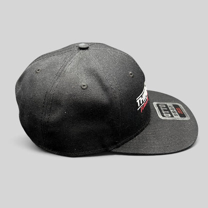Raree Finds black OTTO snapback hat with Third Encore white and red embroidered logo and flat brim