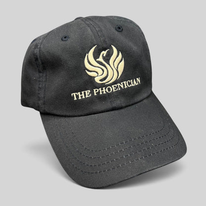 Raree Finds black cotton strapback hat featuring The Phoenician Scottsdale golf club logo embroidery