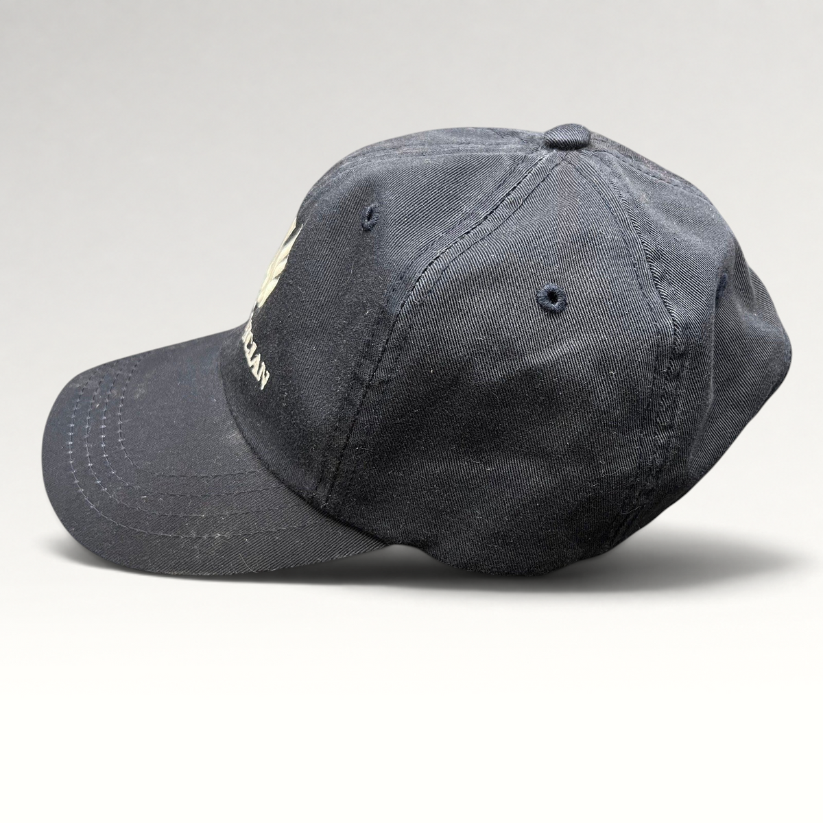 Raree Finds black cotton strapback dad cap with embroidered The Phoenician Scottsdale golf club logo and curved brim