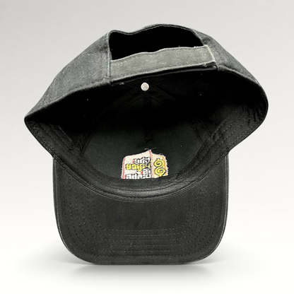 Raree Finds black cotton strapback hat with The Price Is Right logo embroidered on the interior crown