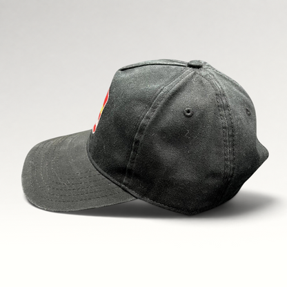 Raree Finds black cotton strapback hat with The Price Is Right embroidered logo and curved brim