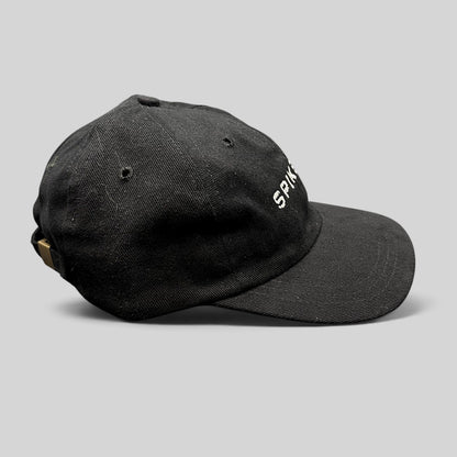 Raree Finds vintage black brushed cotton Spike DDB creative agency strapback hat with brass buckle