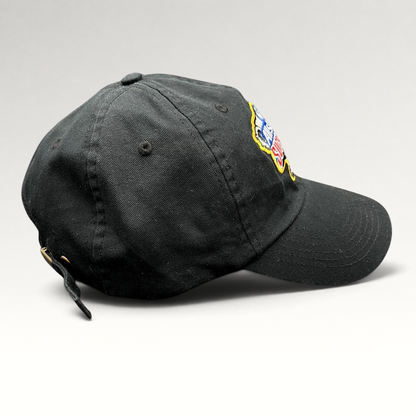 Raree Finds black Bayou Apparel strapback hat with embroidered Allstate Sugar Bowl logo and Florida Gators side patch.