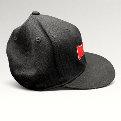Raree Finds black Flexfit hat from the 2011 USASA National Championships with red USA50 logo embroidery