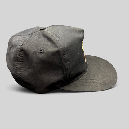 Raree Finds vintage black Black Velvet Whisky snapback hat with structured high-crown and embroidered logo