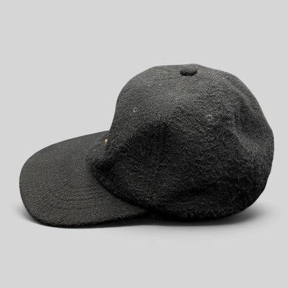 Raree Finds vintage 1995 black wool winter snapback hat with Taz embroidery and fold-down ear flaps