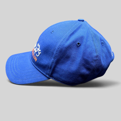 Raree Finds blue cotton Nautica Malibu Triathlon strapback hat with embroidered front logo and pre-curved brim