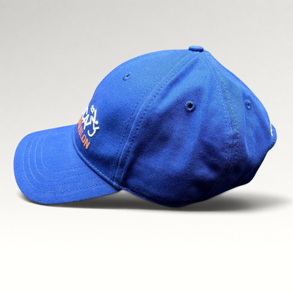 Raree Finds blue cotton Nautica Malibu Triathlon strapback hat with embroidered front logo and pre-curved brim