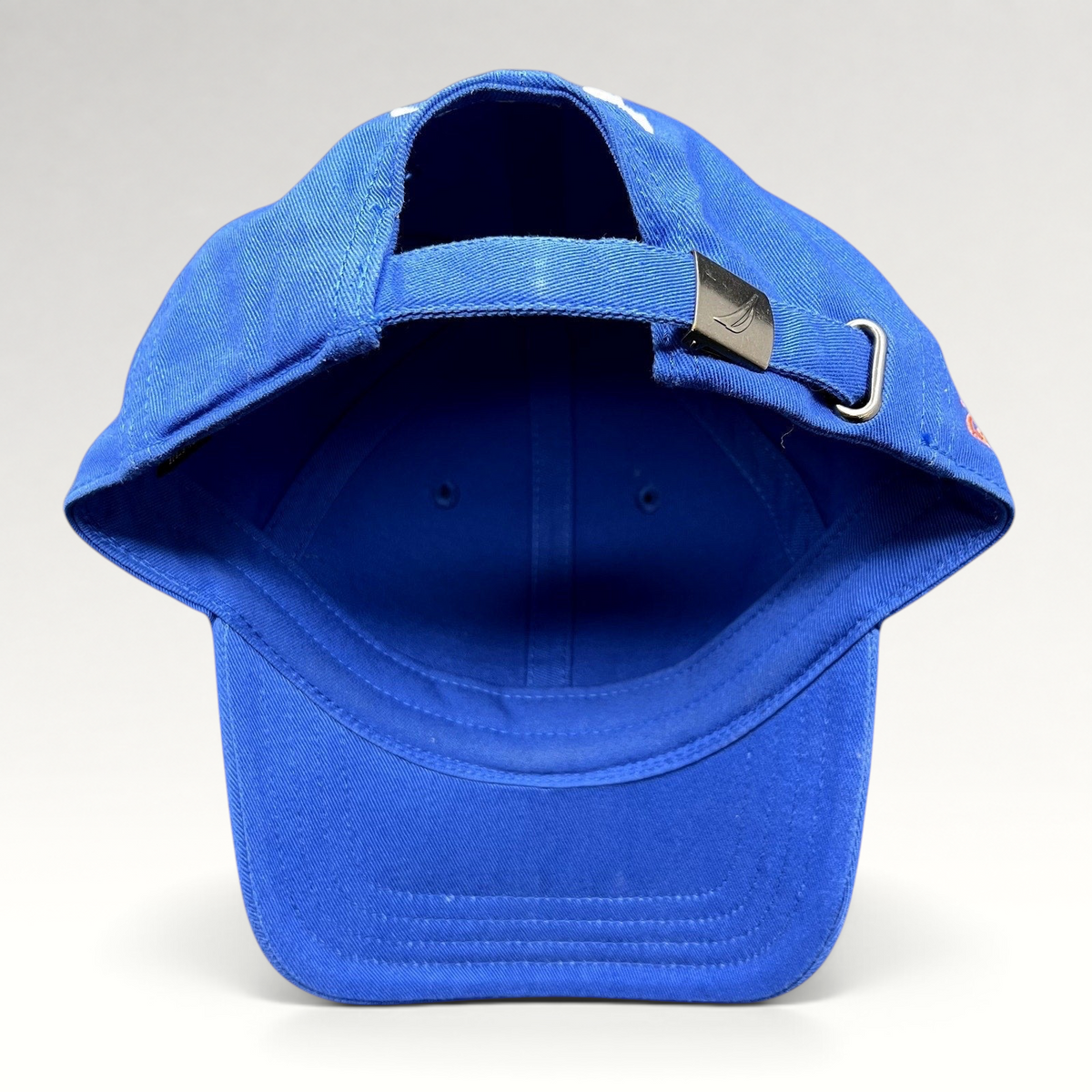 Raree Finds blue cotton Nautica Malibu Triathlon strapback hat with adjustable metal buckle closure