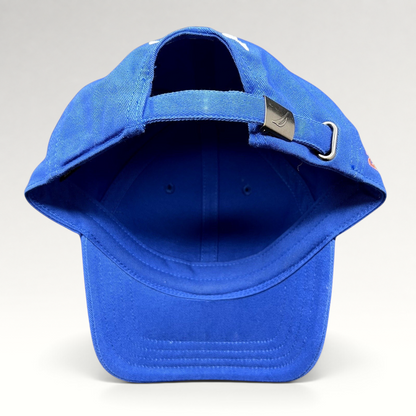 Raree Finds blue cotton Nautica Malibu Triathlon strapback hat with adjustable metal buckle closure