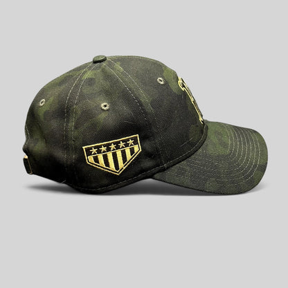 Raree Finds Boston Red Sox New Era 9TWENTY camo strapback hat with side gold embroidered shield logo