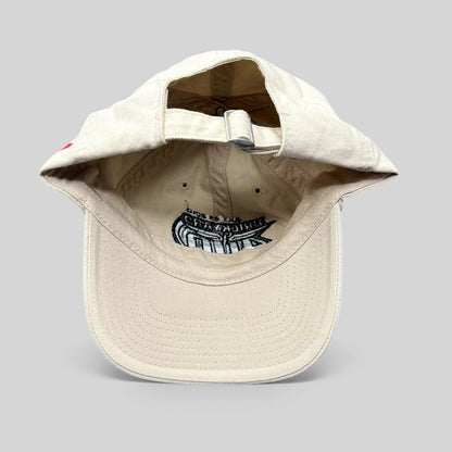 Raree Finds cream cotton 2010 Brickyard 400 NASCAR strapback hat with adjustable metal slider buckle