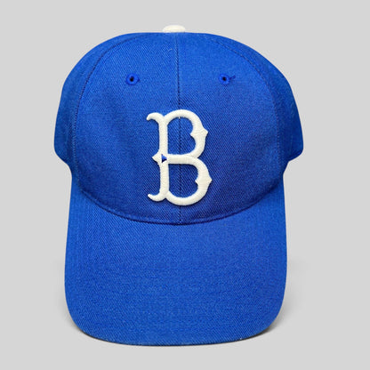 Raree Finds vintage Brooklyn Dodgers American Needle fitted hat in royal blue wool with white raised B logo