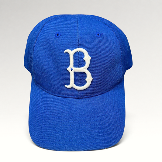 Raree Finds vintage Brooklyn Dodgers American Needle fitted hat in royal blue wool with white raised B logo