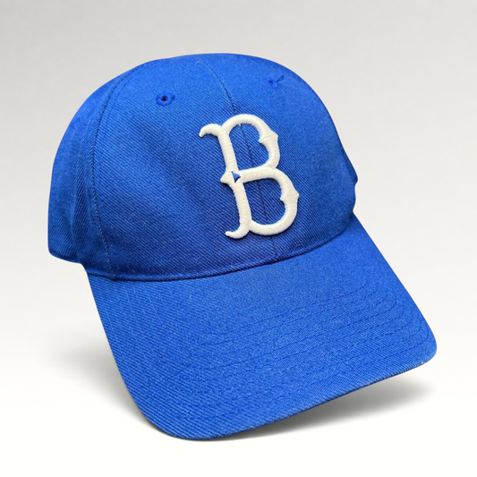 Raree Finds vintage Brooklyn Dodgers royal blue wool blend fitted hat with white embroidered B logo