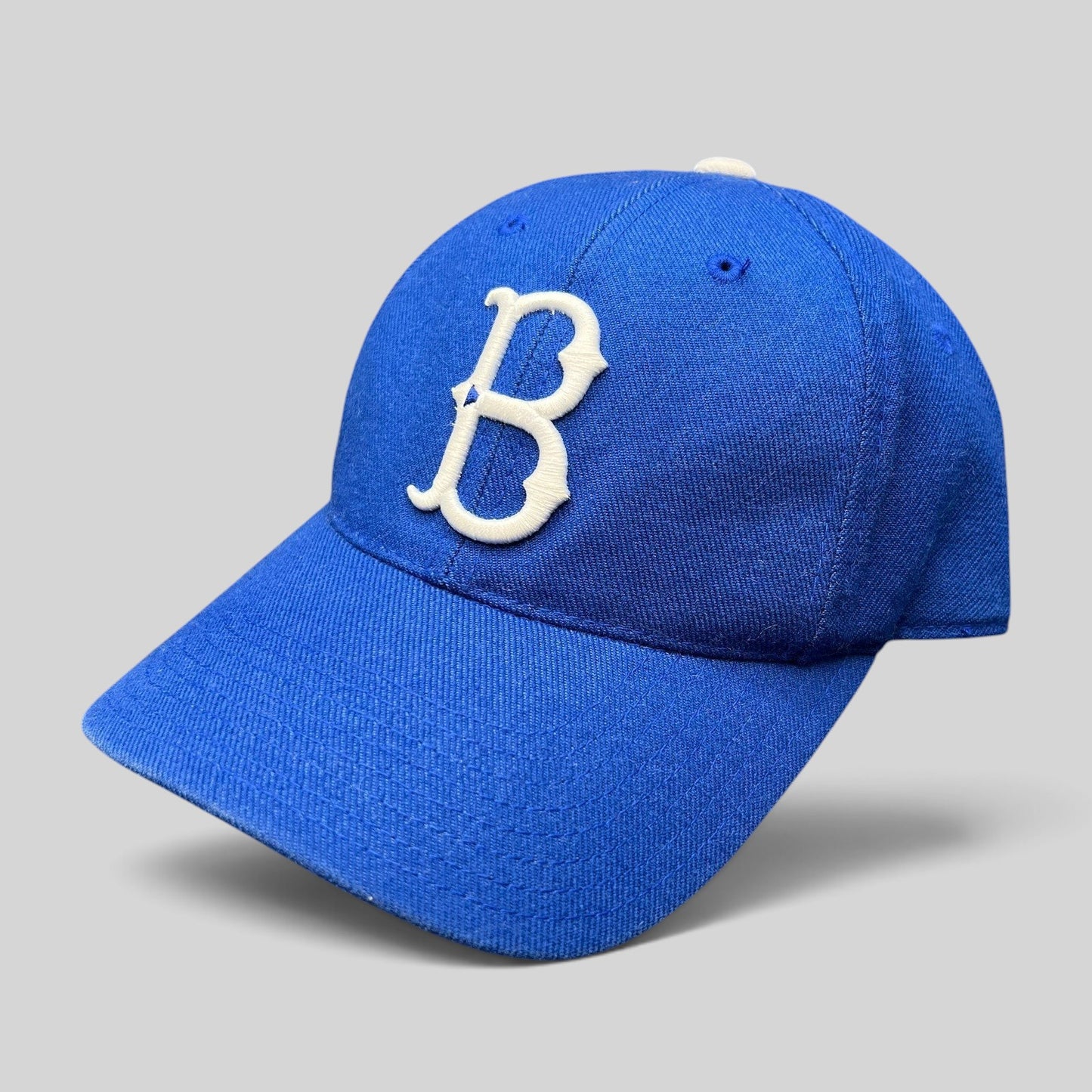 Raree Finds vintage Brooklyn Dodgers royal blue wool blend fitted hat with white embroidered B logo