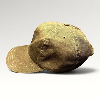 Raree Finds brown cotton strapback cap with a relaxed, low-profile fit and classic baseball hat construction.