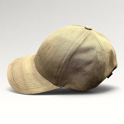 Raree Finds brown minimalist strapback hat with a structured crown and curved brim in a clean designer style.
