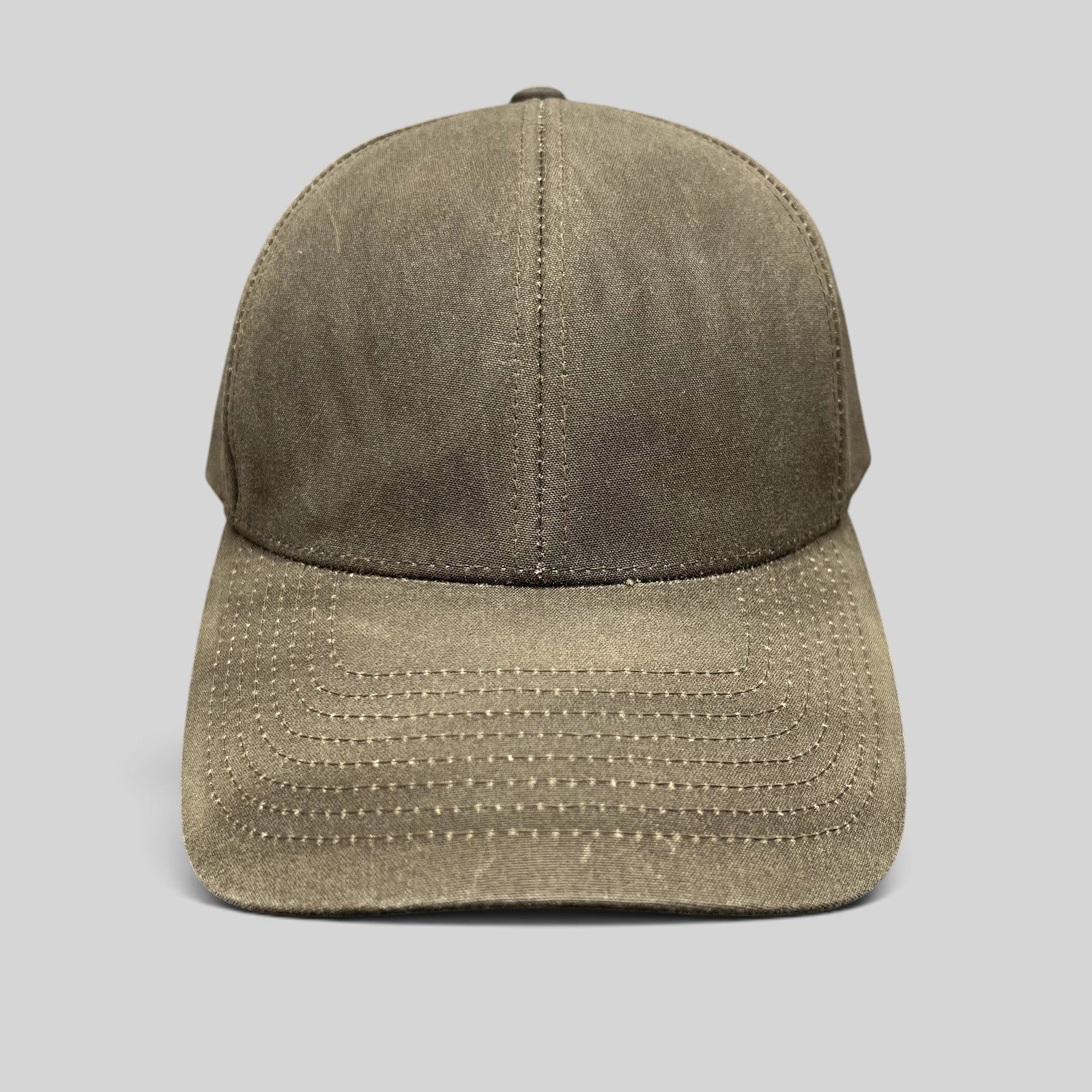 Raree Finds brown minimalist Varsity Headwear strapback cap with a structured crown and curved brim