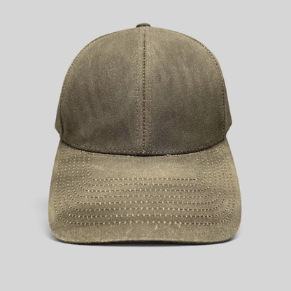 Raree Finds brown minimalist Varsity Headwear strapback cap with a structured crown and curved brim