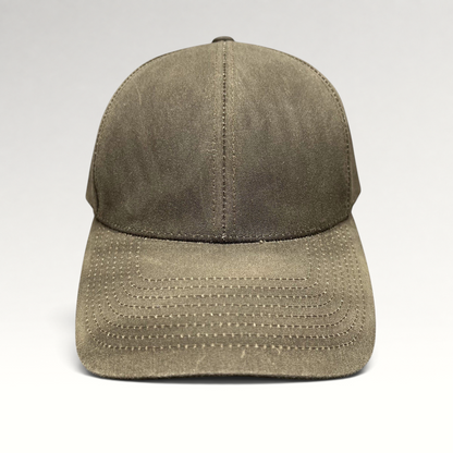 Raree Finds brown minimalist Varsity Headwear strapback cap with a structured crown and curved brim