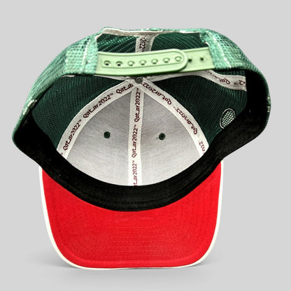 Raree Finds FIFA World Cup Qatar 2022 Cameroon trucker hat interior view showing mesh back and branded taping