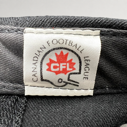 Raree Finds vintage 1995 Birmingham Barracudas CFL snapback hat interior label with Canadian Football League logo