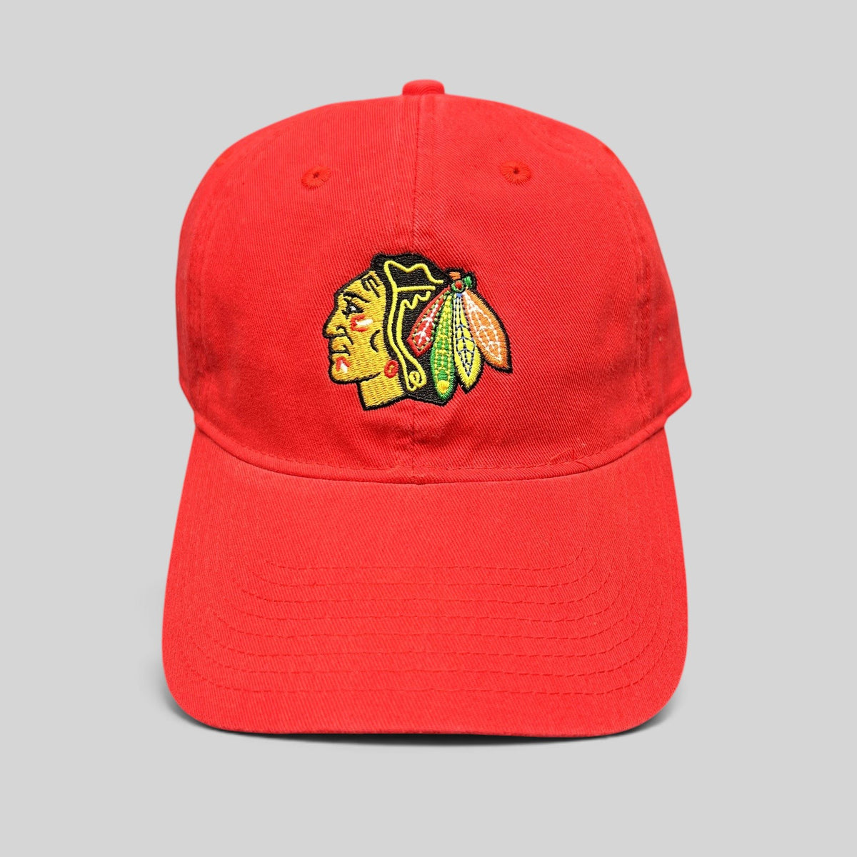 Raree Finds red Chicago Blackhawks Reebok cotton strapback hat with embroidered team logo on the front