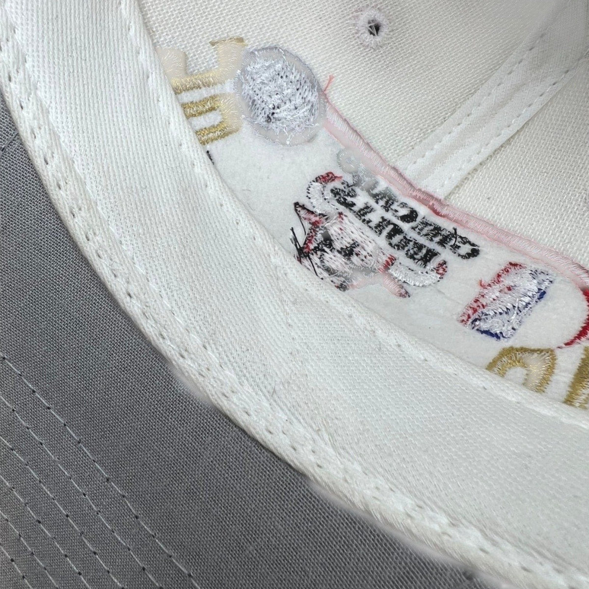 Raree Finds vintage 1996 Chicago Bulls NBA Champions snapback hat interior showing embroidery and stitching details