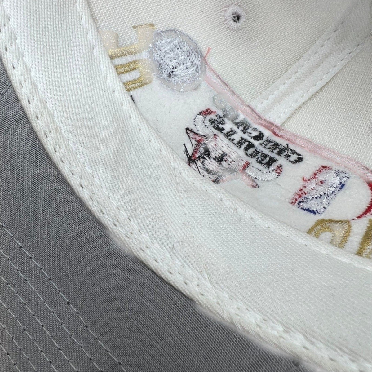 Raree Finds vintage 1996 Chicago Bulls NBA Champions snapback hat interior showing embroidery and stitching details