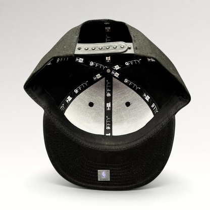 Raree Finds Chicago Bulls New Era 9FIFTY snapback hat interior view showing branded taping and adjustable strap