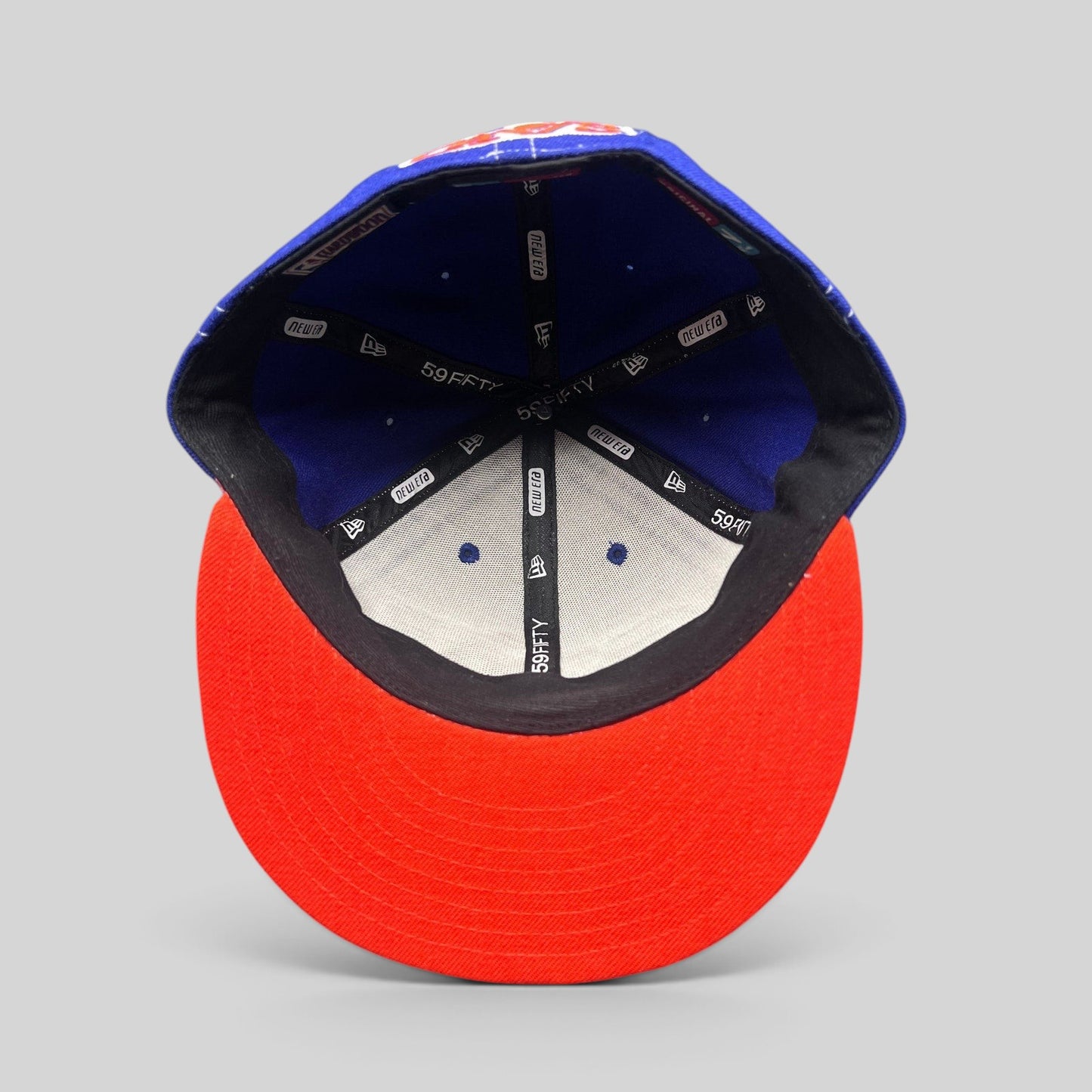 Raree Finds vintage New Era 59FIFTY Cleveland Cavaliers fitted hat interior showing branded taping and orange brim