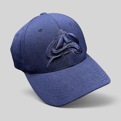 Raree Finds Colorado Avalanche navy blue fitted hat with raised tonal embroidered logo and structured curved bill