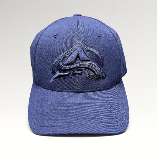 Raree Finds Colorado Avalanche navy blue fitted hat with raised tonal embroidered team logo and curved bill