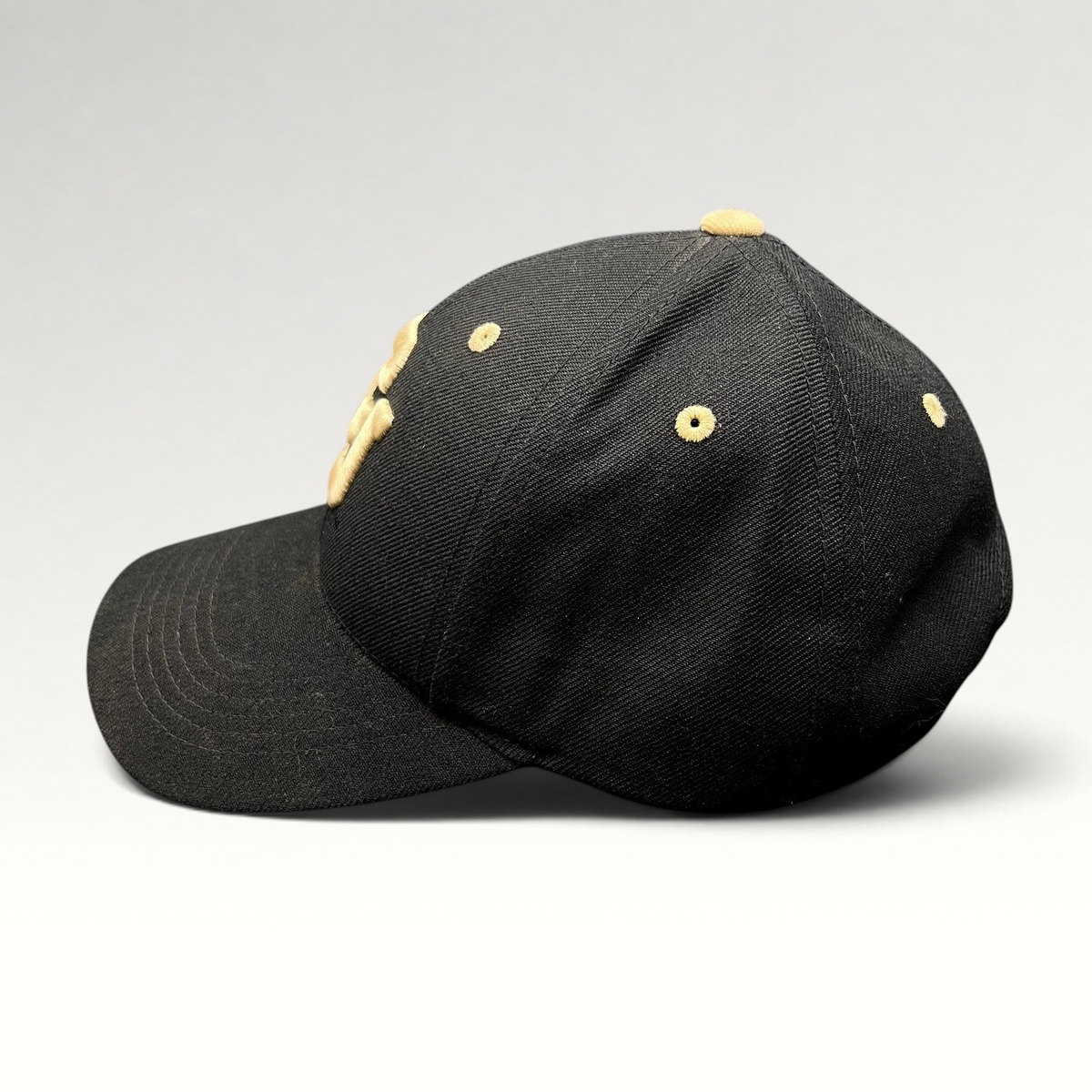 Raree Finds Colorado Buffaloes black and gold adjustable strapback hat with raised embroidered CU logo