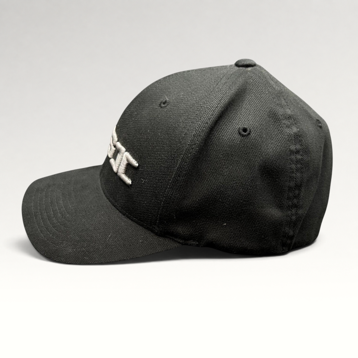 Raree Finds black CSI Crew Flexfit hat with raised gray embroidery on a Yupoong cotton blend cap