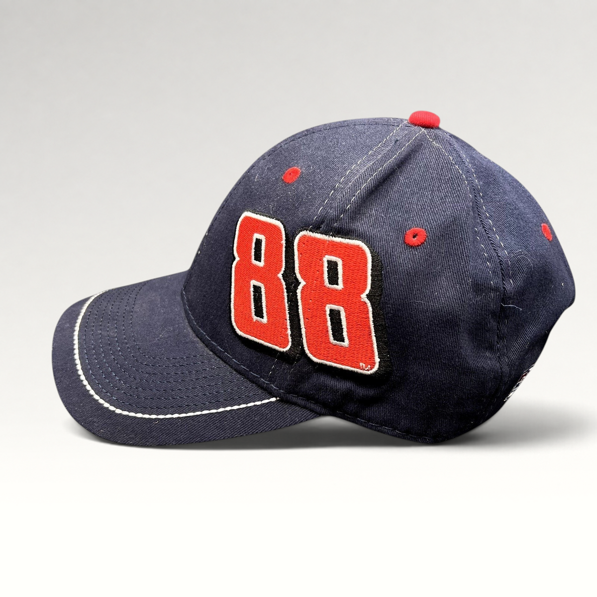 Raree Finds navy blue Dale Earnhardt Jr. #88 National Guard NASCAR hat with red embroidered numbers and curved brim