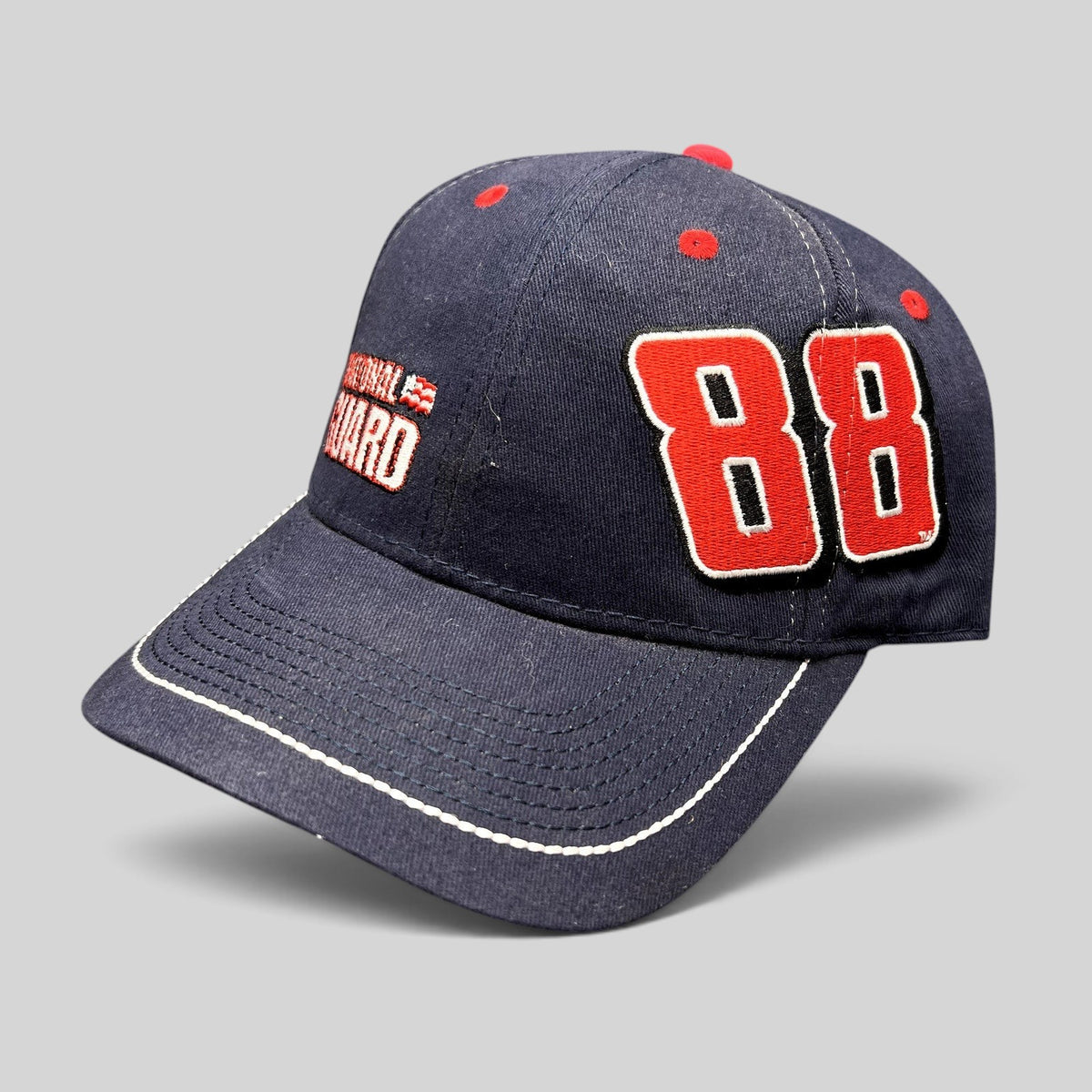 Raree Finds navy blue Dale Earnhardt Jr. #88 National Guard NASCAR hat with raised red and white embroidery