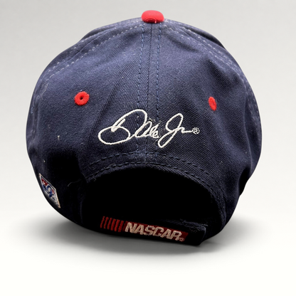 Raree Finds navy blue NASCAR hat with Dale Earnhardt Jr. embroidered signature on the back and adjustable strap