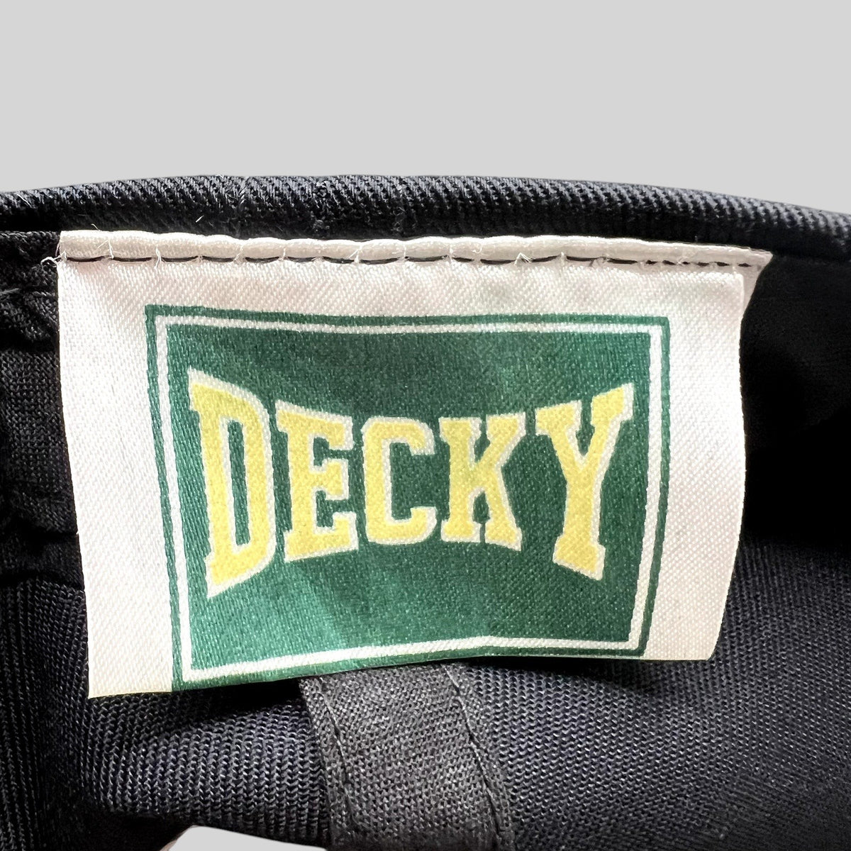 Raree Finds vintage Decky brand label inside a 1997 Holyfield vs Tyson boxing snapback hat